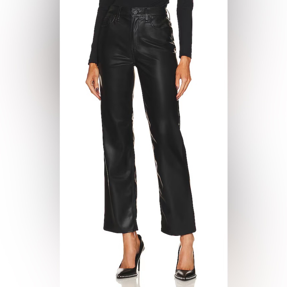 Hudson Jeans Remi Faux Leather High Rise Straight Pants